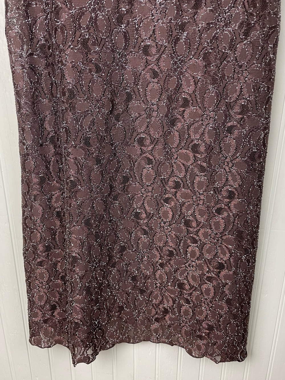 Vintage Y2K Morgan Taylor Intimates Brown Glitter Babydoll Slip Dress Fairycore - Picture 9 of 11